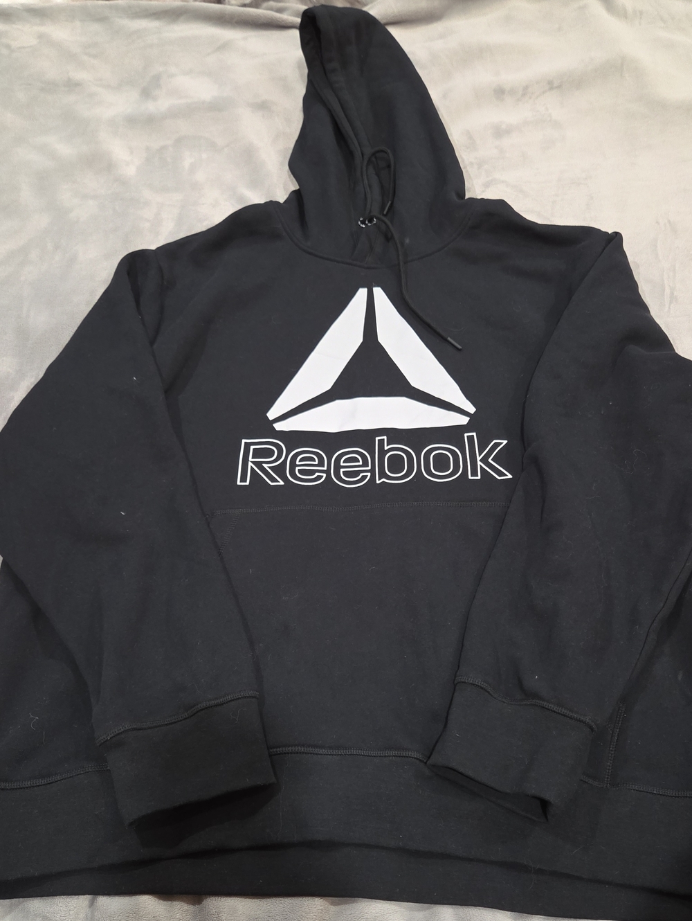 Reebok Black Logo Hoodie - Men's Pullover Sweatshirt